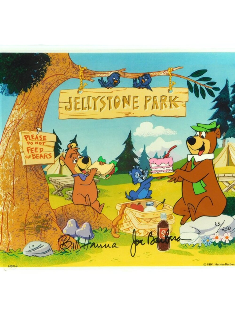 Pic-a-nic Pals Yogi Bear Cel Hanna Barbera Signed